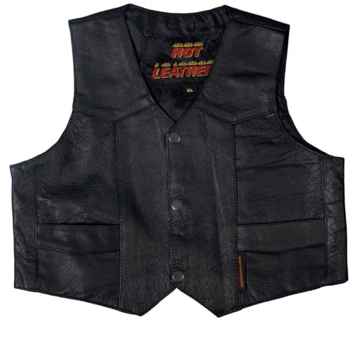 Hot Leathers VSK1002 Youth Classic Biker Vest (Black, Medium) - Image 4