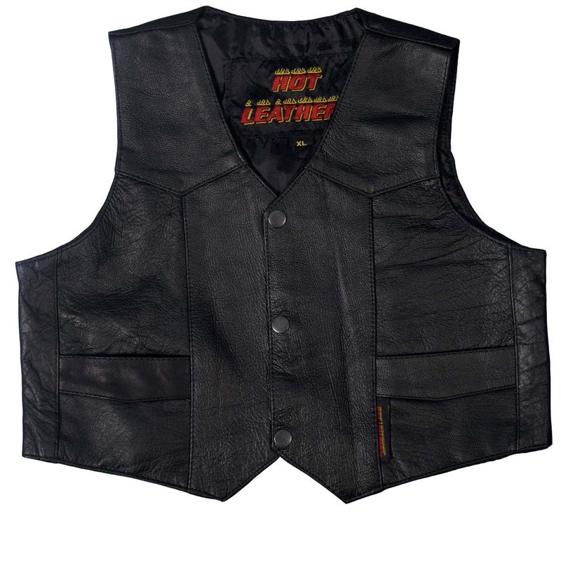 Hot Leathers VSK1002 Youth Classic Biker Vest (Black, Medium) - Image 2