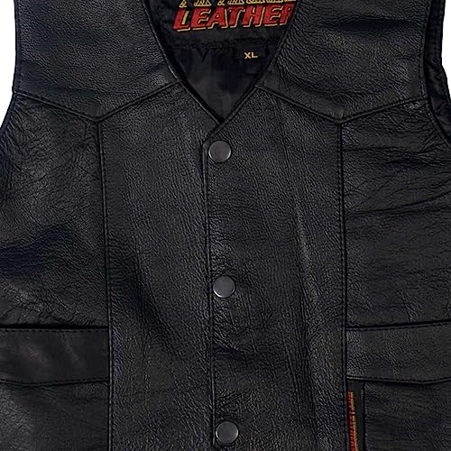 Hot Leathers VSK1002 Youth Classic Biker Vest (Black, Medium) - Image 3