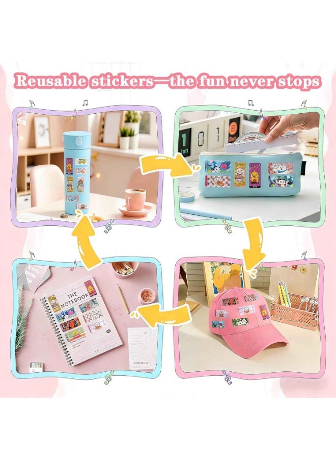 Sticker Jewelry Set,Kids Sticky Rolls Wearable Shared Sticker Jewelry Set,Includes 160 Reusable Mini Stickers and 2 Random Tags;DIY Bracelet & Necklace Gift Set Suitable for Children Aged 5 and Above - Image 2