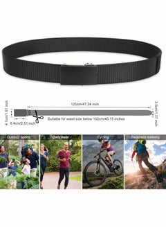 Excefore Mens Belt, Nylon Canvas Belt with Heavy Duty Flip-Top Solid Metal Buckle, 1.5" Can Pruning Outdoor Sports Belt  - Image 2