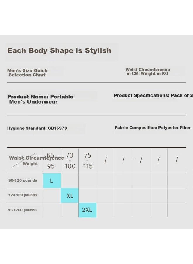 Sometimes Disposable Men'S Boxer Briefs Plus Size Travel Portable 6-Pack 2Xl Size [160-200 Lbs] - Image 2