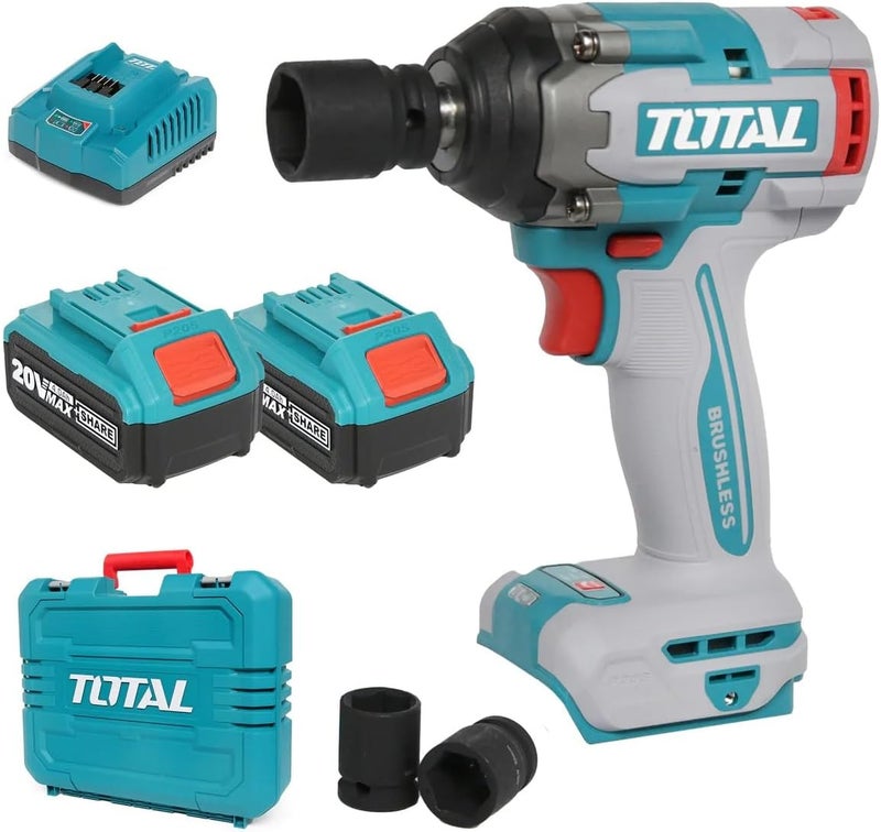 Total 1/2 Inch Impact Wrench with 2 Batteries - Image 1