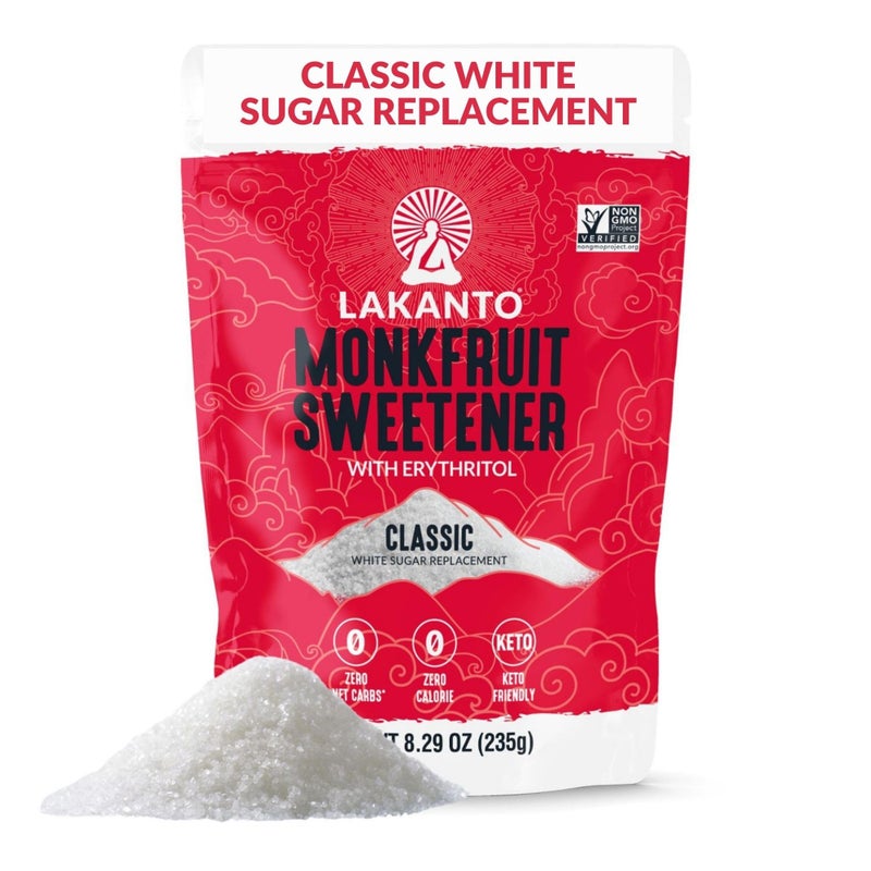 Lakanto Classic Monk Fruit Sweetener with Erythritol - White Sugar Substitute, Zero Calorie, Keto Diet Friendly, Zero Net Carbs, Baking, Extract, Sugar Replacement (Classic White - 8.29 oz) - Image 1
