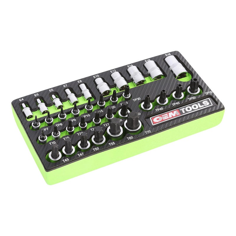 OEMTOOLS 23991 35 Piece MultiDrive Star Socket Set Torx Socket Set with EVA Foam Tray Designed to Fit in Cabinets and Tool Boxes Easy Identification - Image 2