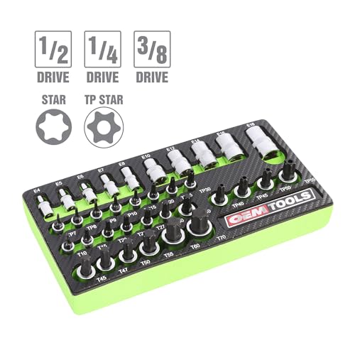 OEMTOOLS 23991 35 Piece MultiDrive Star Socket Set Torx Socket Set with EVA Foam Tray Designed to Fit in Cabinets and Tool Boxes Easy Identification - Image 3