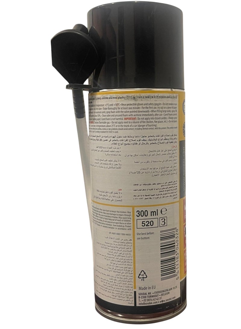 Soudal Fill & Fix PU Expanding Foam 300ml Aerosol Can for Gap Filling, Insulation & Sealing - Image 4