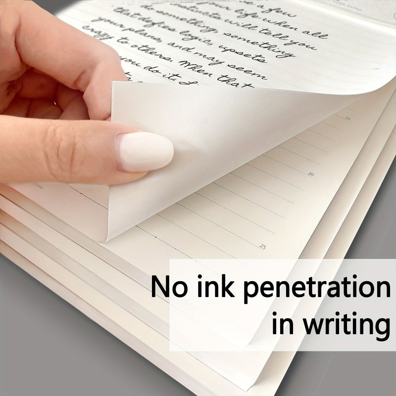 120 ورقة، 3 أنماط من خطوط، دفتر تدريبات كتابة الخط الصيني الصلب، دفتر ملاحظات للكتابة، ورق قلم نافورة يمكن تمزيقه، ورق مراسلات مناسب لطلاب المدارس - Image 5