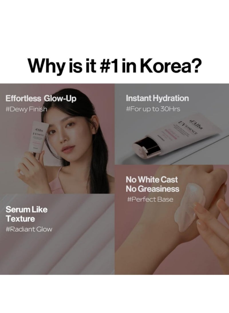 d'alba Piedmont Italian White Truffle Waterfull Tone-up Sunscreen, Vegan Skincare, Tinted Moisturizer with SPF 50+ PA++++, Glowy Sunscreen, Gentle and Safe Use for all Skin Types - Image 2