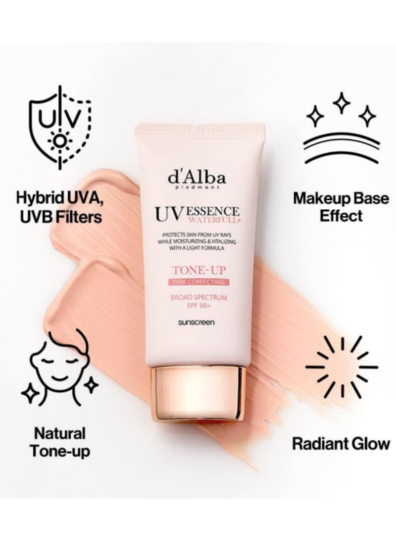 d'alba Piedmont Italian White Truffle Waterfull Tone-up Sunscreen, Vegan Skincare, Tinted Moisturizer with SPF 50+ PA++++, Glowy Sunscreen, Gentle and Safe Use for all Skin Types - Image 4