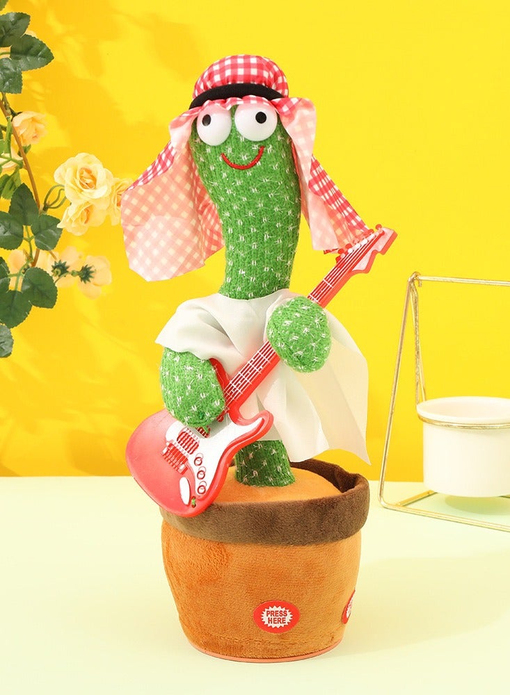 Dancing Singing Talking Cactus Plush Toy Batteries Required-Guitar - Image 2