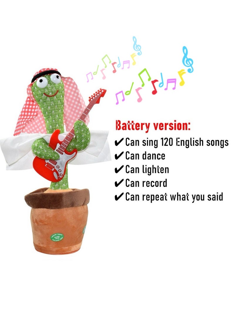 Dancing Singing Talking Cactus Plush Toy Batteries Required-Guitar - Image 1