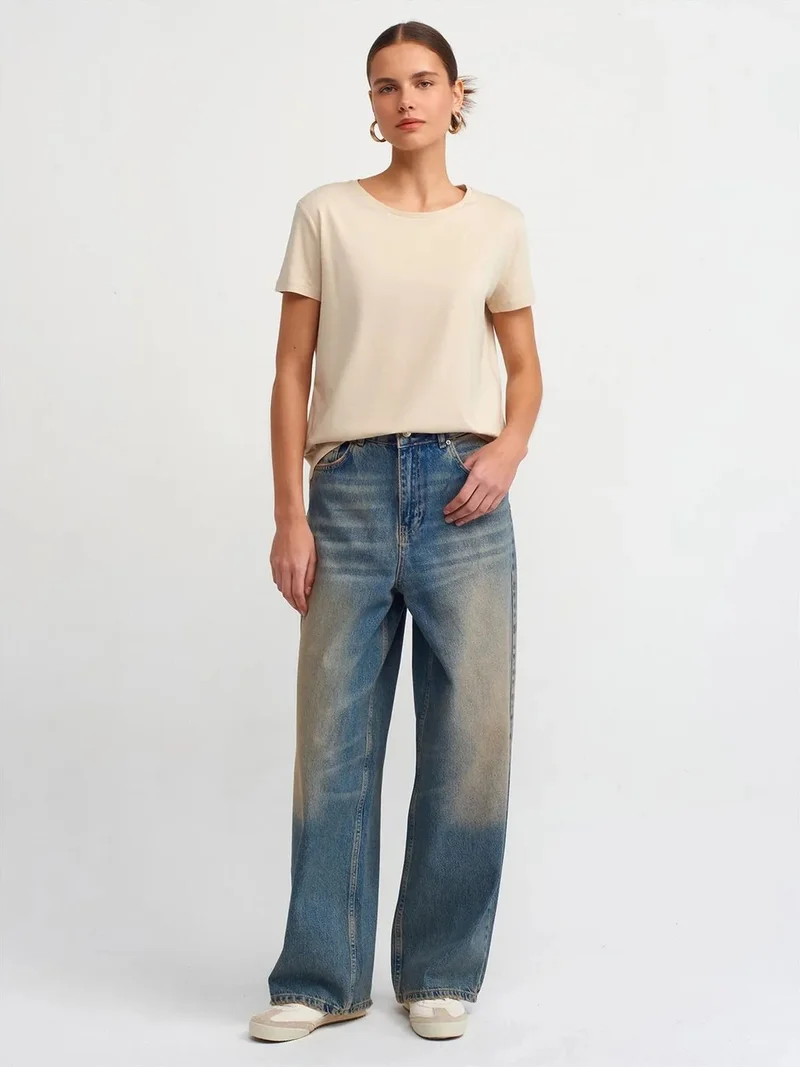 ديلفين DILVIN Women's Cotton Crew Neck T-Shirt