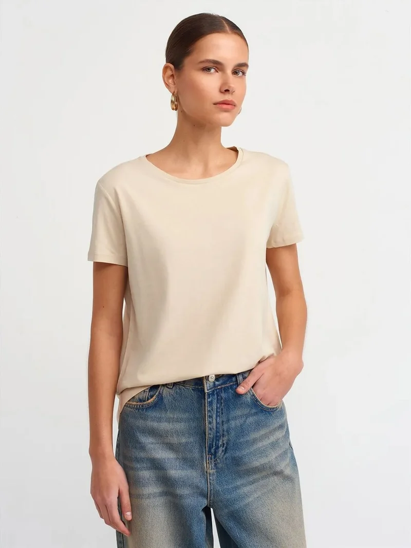 ديلفين DILVIN Women's Cotton Crew Neck T-Shirt