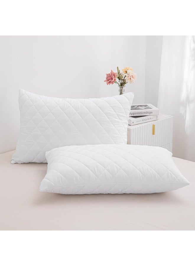 2Pcs Soft and Supportive Fiber Pillow 45x74 Featuring Cotton Fabric Cover and Premium Polyurethane Filling Offering Balanced Comfort, Lightweight Feel, and Long-Lasting Shape Retention for Better Sleep