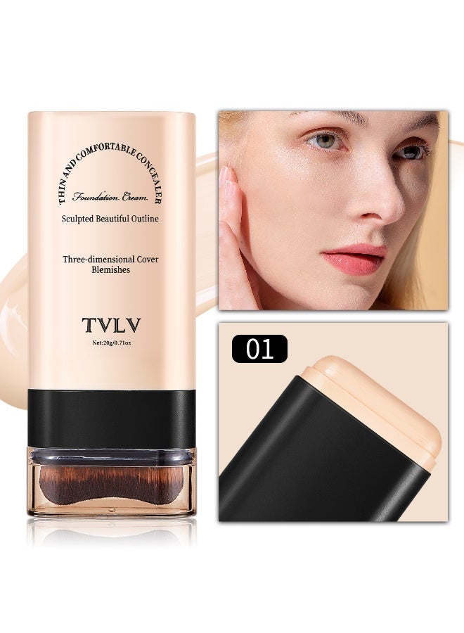 تي في ال في كريم أساس وكونسيلر عصا TVLV رقم 01 – سيروم مرطّب بلمسة نهائية طبيعية ولون موحّد للوجه للنساء - Image 1