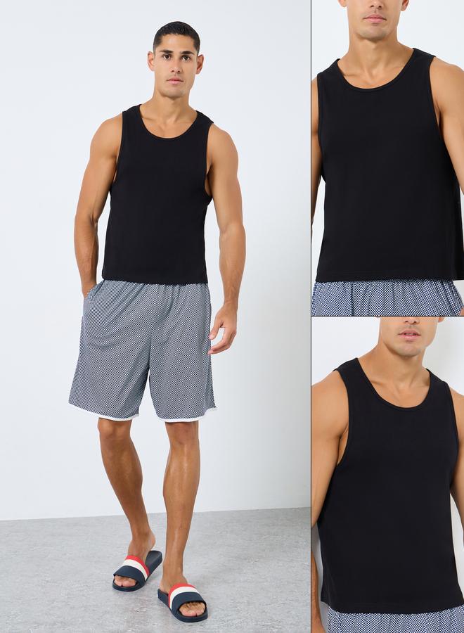 ستايلي مجموعة من 2 - جيليه قطني بياقة دائرية - Image 1