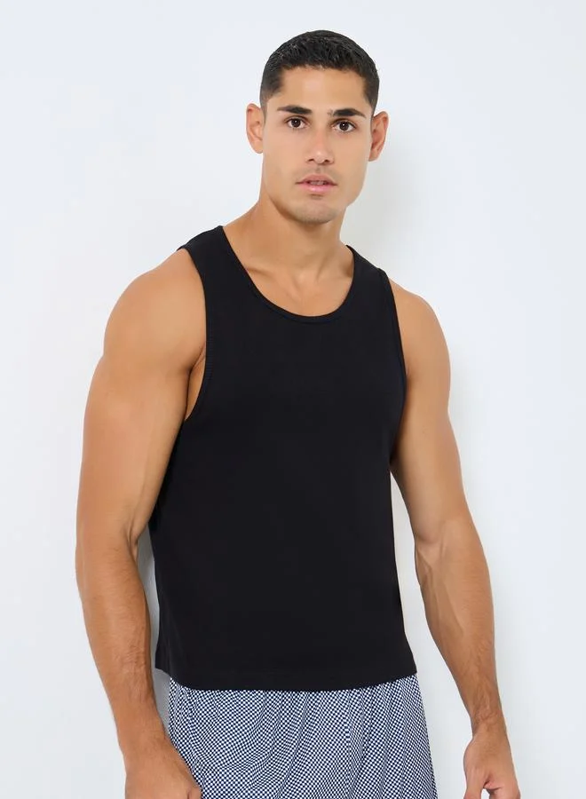 Styli Styli Pack of 2 - Ribbed Cotton Vest with Round Neck