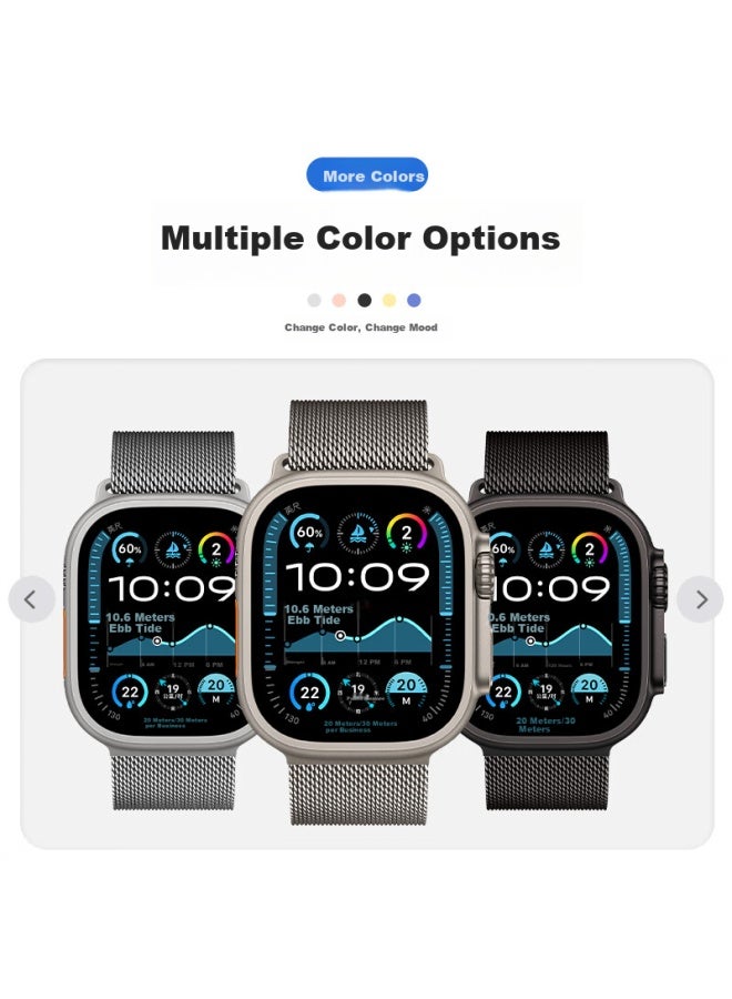 Bho Compatible New Apple Watch S11 Band, Apple Watch Ultra/se3 Milanese Loop, Iwatch S10/9/8/7/6 Magnetic Parachute Buckle Strap - Image 2