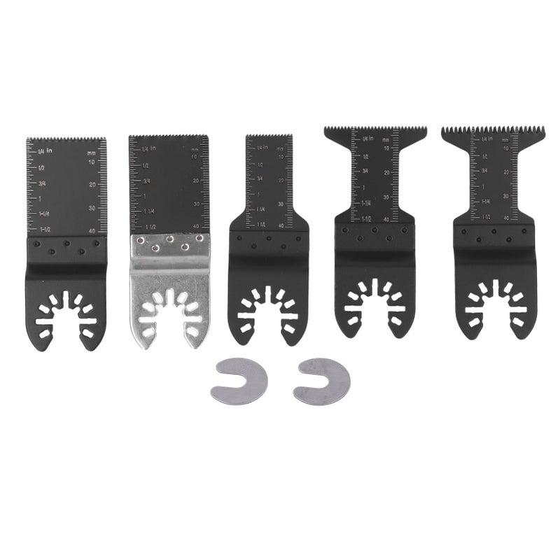 Oscillating Saw Blades 10-Piece 34mm 2-Piece 34mm 3-Piece 20mm 3-Piece 44mm 3-Piece 44mm High Carbon Steel - Durable Wear Resistant Accurate Cutting with 2 Gaskets for Cutting Wood Plastic Soft Metal - Image 1