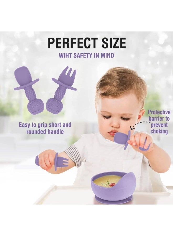 Chicco Complete 8-Piece Food Grade Silicone Baby Feeding Set - Bib, Suction Plate, Training Cup & Self-Feeding Utensils - Image 4