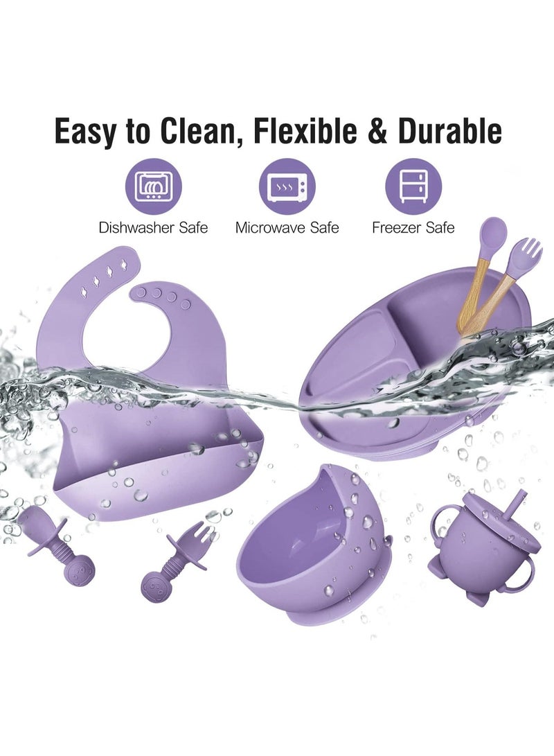 Chicco Complete 8-Piece Food Grade Silicone Baby Feeding Set - Bib, Suction Plate, Training Cup & Self-Feeding Utensils - Image 5