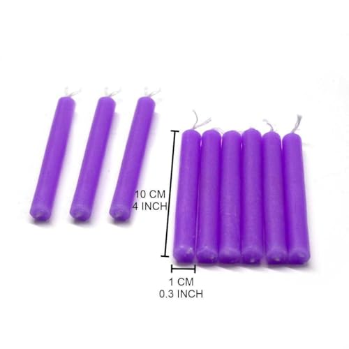 Vrinda® Set of 20-4" Mini Chime Ritual Spell Unscented Taper Candles – Ideal for Chime/Altar/Spell Work (Purple) - Image 2