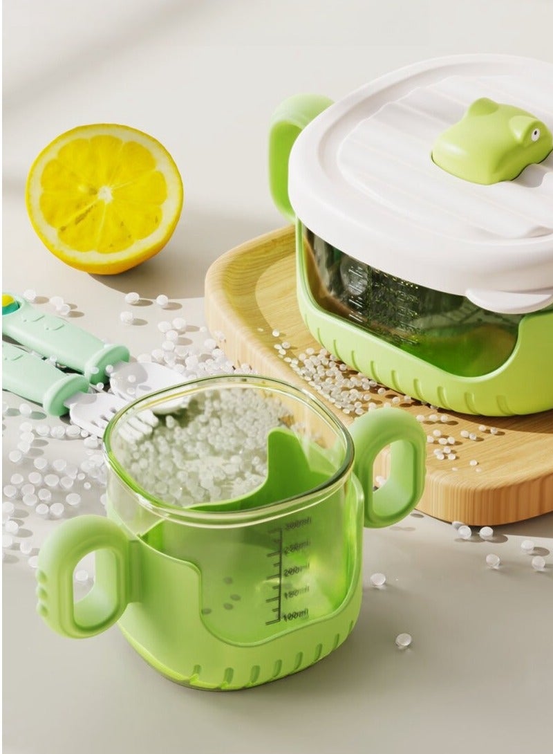 Silicone Baby Feeding Set, 4 Pieces, Including A Bowl With Lid, A Glass With A Straw, A Spoon And A Fork. - Image 4