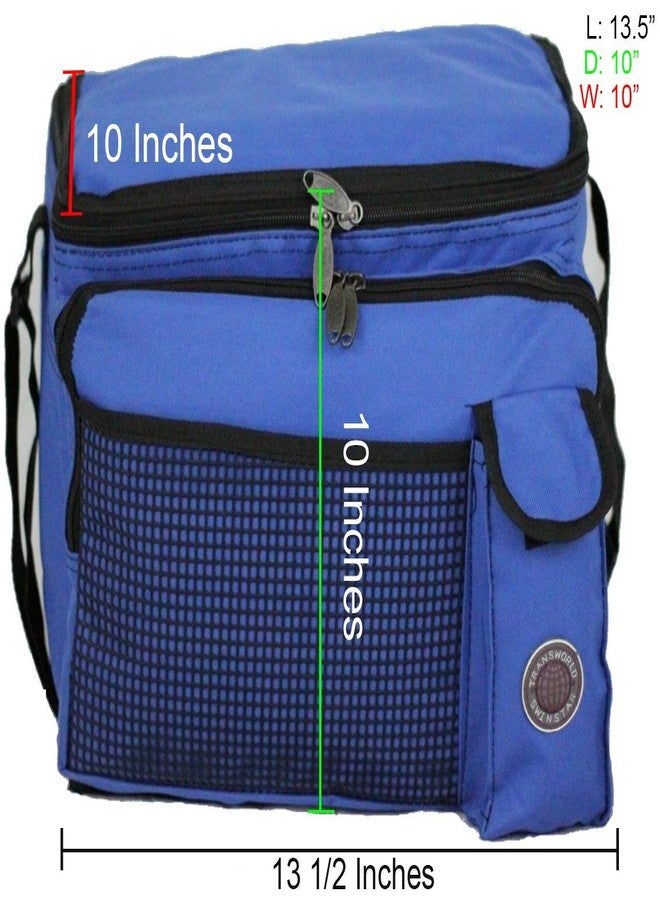 Transworld Durable Deluxe Insulated Lunch Cooler Bag (Many Colors and Size Available) (13 1/2"x10"x10", Royal Blue) - Image 2