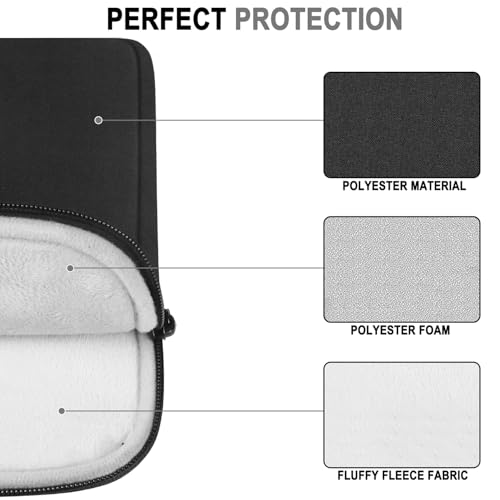 ANTERK Laptop Sleeve 14 Inch Water Resistant Traveling Computer Cover with Handle Shockproof Protective Carrying Laptop Case Compatible for 14 Inch MacBook AirPro HP Dell Asus Lenovo Black - Image 3