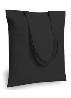 PRINTSHOP4ME Lightweight Reusable Grocery Shopping Cotton Tote Bags Black  - Image 1