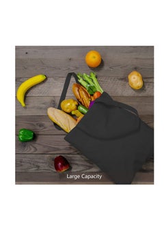 PRINTSHOP4ME Lightweight Reusable Grocery Shopping Cotton Tote Bags Black  - Image 4