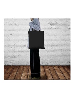 PRINTSHOP4ME Lightweight Reusable Grocery Shopping Cotton Tote Bags Black  - Image 2