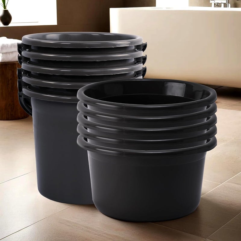 Urbane Home Urbane Home Set of 10 Bathroom Combo Set 5 Piece Tub 5 Piece Bucket Combo Set for Bathroom Bathing Set Bathware Set Modern Bathroom Accessories Set Gray  - Image 1