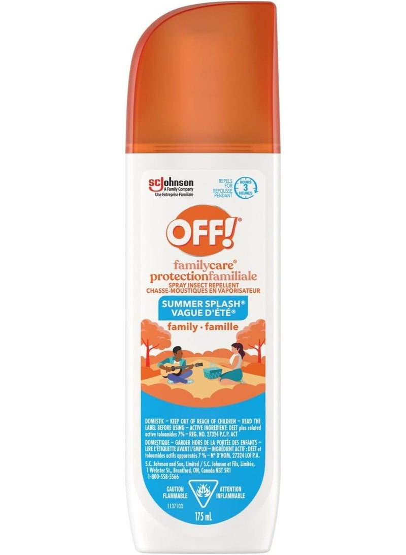 OFF! Off Family Care Spray Insect Repellent, Summer Splash Scent- 175ml - Image 1