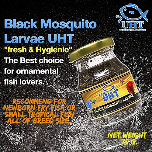 A.D.P. UTH Fish Food Black Mosquito Larvae 75 g. Tropical Fish Food Grow Faster & Color Enhancer Slow Sinking Like Pellets High Protein 74% for All Tropical Fish Feed & Small Fish Breeding Fish Care - Image 2