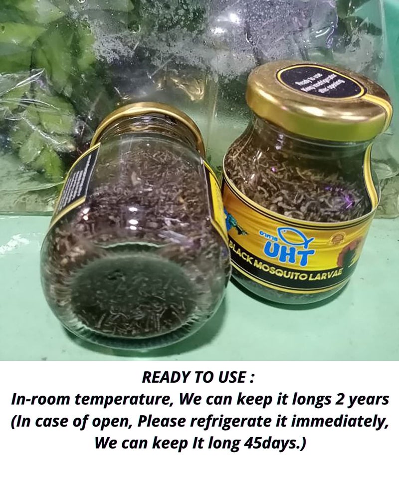 A.D.P. UTH Fish Food Black Mosquito Larvae 75 g. Tropical Fish Food Grow Faster & Color Enhancer Slow Sinking Like Pellets High Protein 74% for All Tropical Fish Feed & Small Fish Breeding Fish Care - Image 3