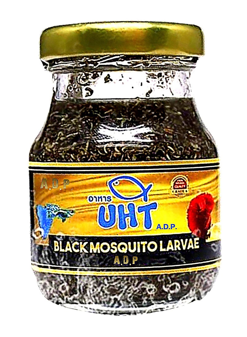 A.D.P. UTH Fish Food Black Mosquito Larvae 75 g. Tropical Fish Food Grow Faster & Color Enhancer Slow Sinking Like Pellets High Protein 74% for All Tropical Fish Feed & Small Fish Breeding Fish Care - Image 1