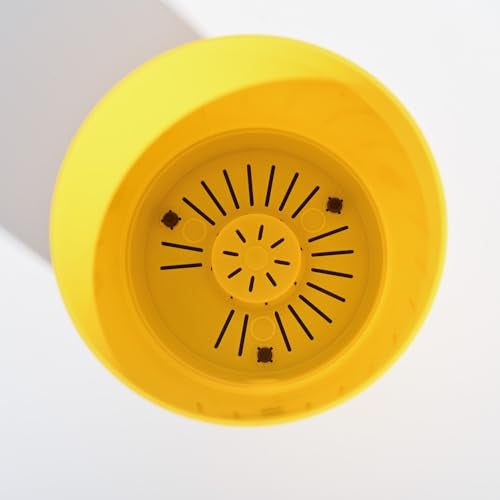 UGAOO 7.5 Inch Krish Self Watering Planter - Set of 5 (Yellow) | Flower Pots for Indoor Plants | Plastic Planter Pots | Decorative Pots for Living Room, Kitchen, Office | Planters for Home Decor - Image 4