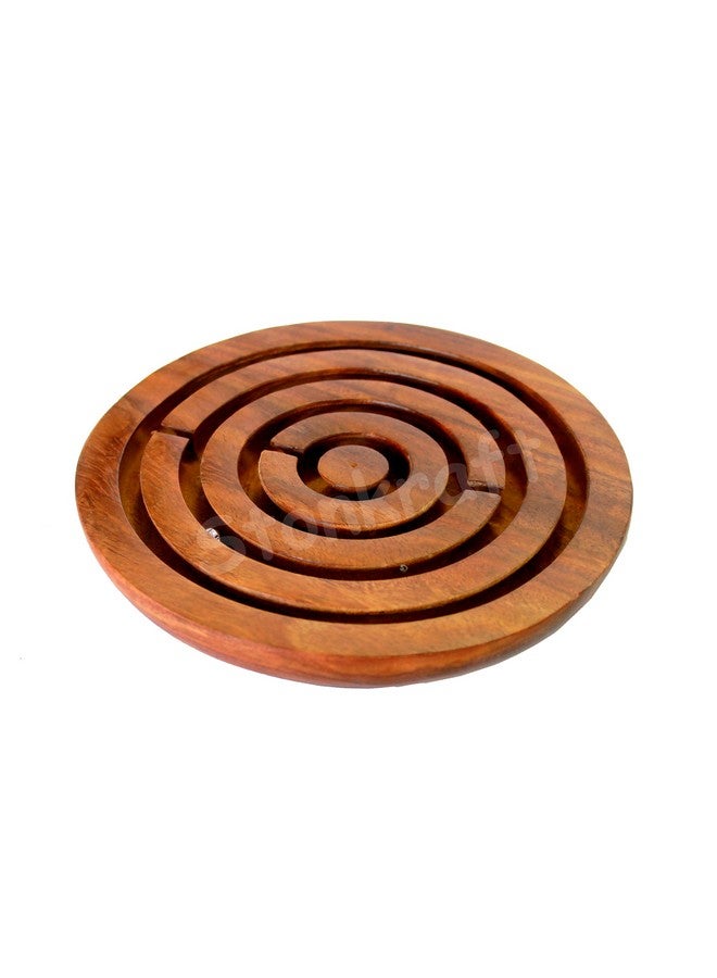 StonKraft 4" inch Handcrafted Wooden Labyrinth Board Game Ball in a Maze Puzzle Toys - Indoor Puzzle Game Gifts for Kids | Boys | Girls (Wooden) - Image 3