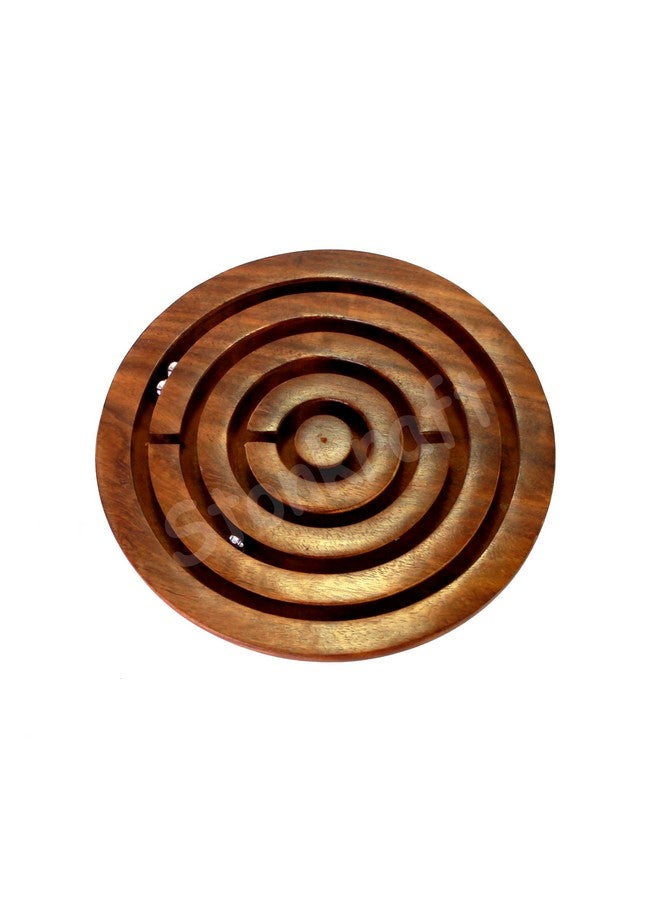 StonKraft 4" inch Handcrafted Wooden Labyrinth Board Game Ball in a Maze Puzzle Toys - Indoor Puzzle Game Gifts for Kids | Boys | Girls (Wooden) - Image 1