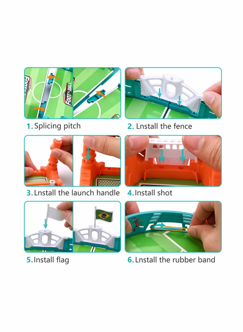 SOLARAE Mini Table Soccer Game Table Top Football Game Mini Tabletop Football Mini Tabletop Soccer Game Desktop Interactive Soccer Game Toy for Kids Adults Birthday Party World Cup Gift - Image 4