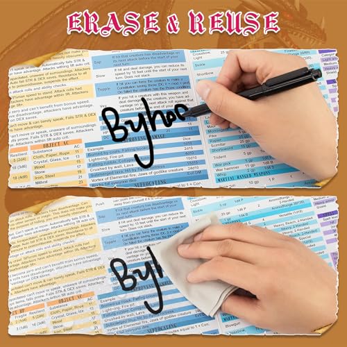 Byhoo 2 PCS DM Screen for D&D 5E with 2 Immersive Themes，Waterproof Reusable Surface, Tri-Fold Portable Design Folds to Approx. A4 Size DND Accessories Compatible with Players Handbook - Image 2