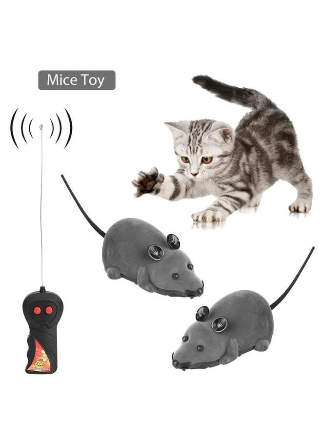 null - Wireless Remote Control Mouse,Remote Control Toy for Cats, Electronic Rat Toy for Kitten Funny Chasing Simulation Animal Toys Pet Novelty Gift(Gray) - Image 1