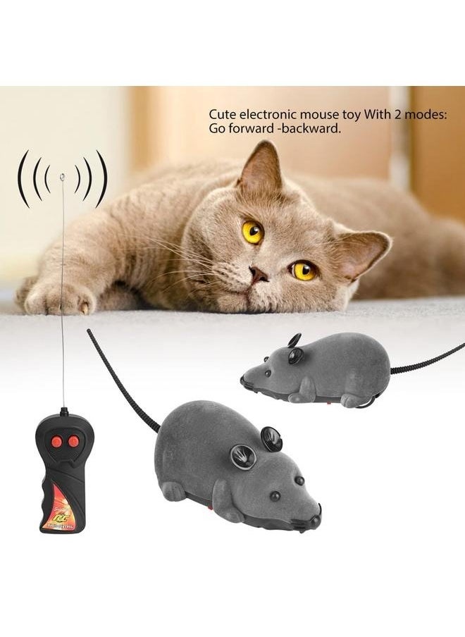 null - Wireless Remote Control Mouse,Remote Control Toy for Cats, Electronic Rat Toy for Kitten Funny Chasing Simulation Animal Toys Pet Novelty Gift(Gray) - Image 1