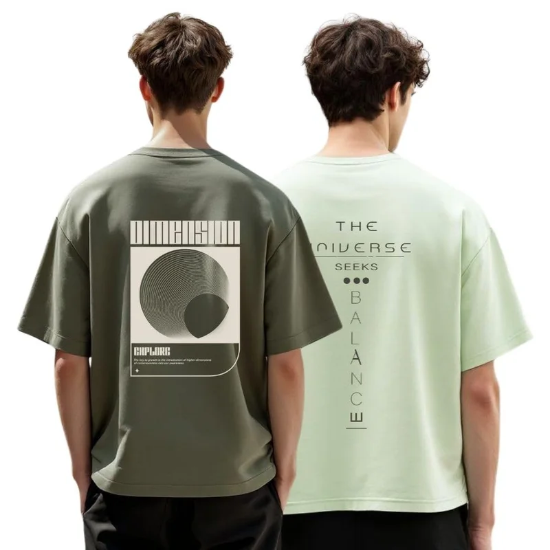 نوبيرو Men's Graphic Print Oversized T-Shirt