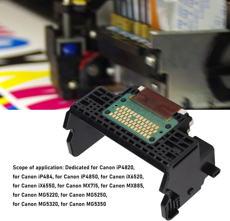 Pilipane Printhead Print Head Color Printhead Printer Replacement Parts QY60080 Printhead Printer Accessories Compatible for iP4820 iP484 iP4850 iX6520 iX6550 MX715 MG5220 MG5250 - Image 2