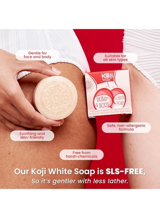 كوجي وايت Kojic Acid Bump Eraser Body Scrub Soap 2.82 oz (2 Bars) - Image 3