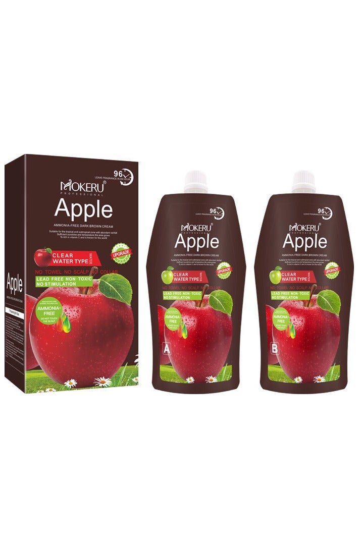 Mokeru professional 96 Apple Ammonia Free Hair Color Cream, Brown, 500ml+500ml - Image 1