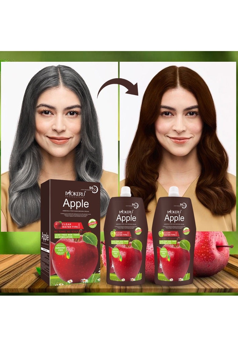 Mokeru professional 96 Apple Ammonia Free Hair Color Cream, Brown, 500ml+500ml - Image 2